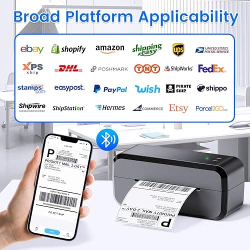 Bluetooth Thermal Shipping Label Printer, Wireless 4x6 Label Printer for Shipping Packages & Small Business, Compatible with Android, IOS, Windows and Mac, Widely Used for Ebay, Amazon, Shopify, Etsy 6