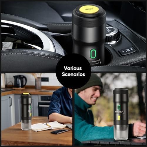 Portable Electric Espresso Machine, Car Self-Heating Coffee Maker with USB-DC, Travel Coffee Machine for Camping, Compatible With NS Capsules & Ground Coffee, Portable Coffee Maker for Hiking, RV,Home 9