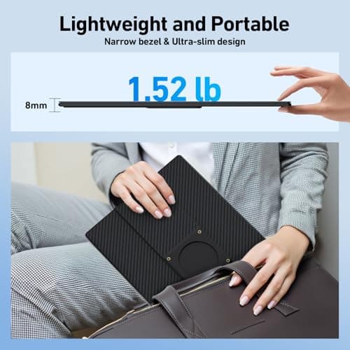 Laptop Screen Extender Monitor Portable - 16.1'' FHD 1200P Portable Screen for Laptops, 360° Rotating, Plug & Play, Detachable Stand, Height Adjustable Laptop Monitor Extender for Mac/Win/Phone/Tablet 7