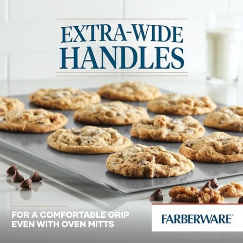 Farberware Insulated Bakeware Nonstick Cookie Baking Sheet, 15.5" x 20", Light Gray 5