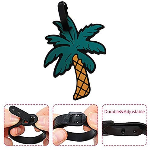 Mziart Cute Luggage Tags for Women Men, Summer Beach Bag Tags Unique Travel Baggage Tags Suitcase Identifier Labels, Set of 5 5