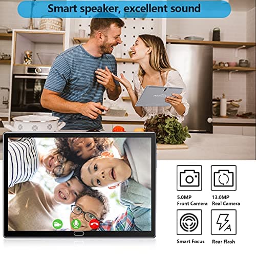 2 in 1 Tablet 10.1 Inch, Android 13.0 Tablets, 64GB/128GB ROM, Dual 4G Cellular with Keyboard, 18MP Camera, Octa-Core Processor, WiFi, GPS, Bluetooth, Google Certified Tablet PC(2024 Gray) 7