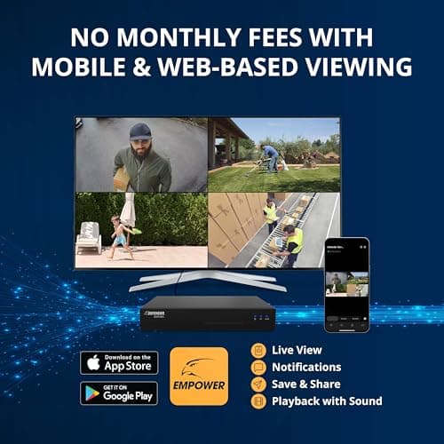 Defender AI Powered Sentinel 4K Wired Security Camera System, 360° PTZ Security Camera System with AI Tracking, Smart Human Detection, Blue-Red Light Deterrence, and Color Night Vision | 4 Cameras 1TB 7