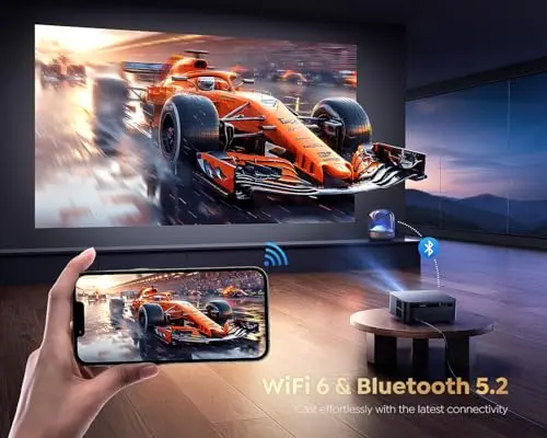 [1500 ANSI/Google TV/4K Support] Smart-Projector with WiFi 6 and Bluetooth, Built-in Apps, Outdoor Movie Proyector, 1080P Home Theater Auto Focus Projector, PUTRIMS K12 (Gray, Standard) 5