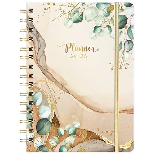 2025 Planner - Planner 2025, Weekly Monthly Planner, Jan 2025 - June 2025, 6.4" x 8.5", Monthly Tabs, Flexible Hardcover, Thick Paper, Strong Binding, Back Pocket, Holidays