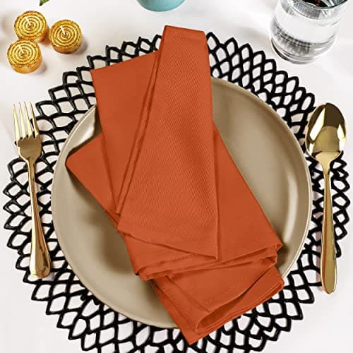 Utopia Kitchen Orange Cloth Napkins [12 Pack, 18x18 Inch] Absorbent Cotton Blend Washable and Reusable for Halloween, Thanksgiving, Dinner, Restaurant, Lunch, Wedding and Hotel 8
