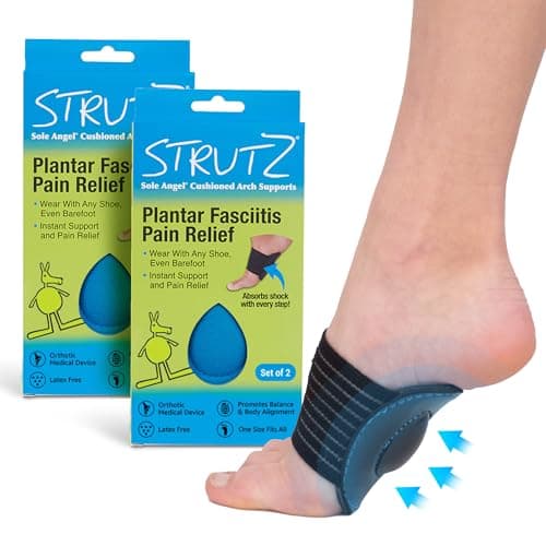 Strutz 2 Pack Sole Angel - The Original Patented Arch Support and Compression Technology - Plantar Fasciitis Support - Ease Discomfort and Improve Mobility - Metatarsal Foot Pads for Women and Men
