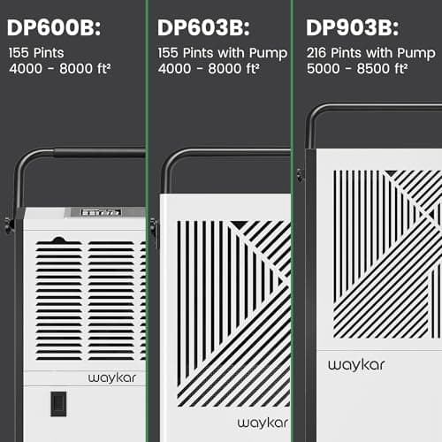 Waykar 216 Pints Commercial Dehumidifier with Pump, Drain Hose and Washable Filter Space up to 8500 Sq. Ft, for Basements, Industrial or Commercial Spaces and Flood Restoration - 5 Years Warranty 7