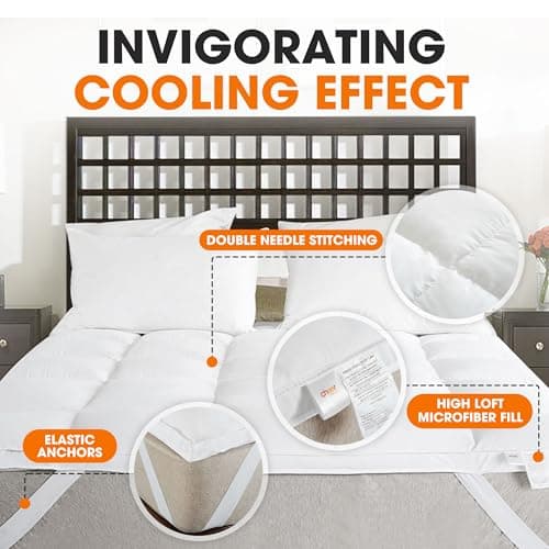 Cheer Collection Twin Mattress Topper – Ultra Plush Pillow Top Bed Topper, Breathable Down Alternative Mattress Pad with Anchor Bands, Soft Twin Size Mattress Cover for Extra Comfort 6