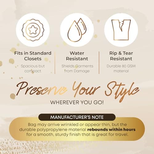 72" Long Dress Bags for Gowns - Wedding Dress Garment Bag for Dresses - Long Garment Bags for Hanging Clothes & Closet Storage - Durable Travel Bag for Women with ID Window 5