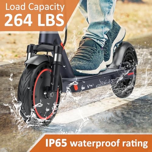 Qlaway 10" 500W Double Shock Sbsorption E Scooter for Adults 22 MPH Sport Escooter, Electric Scooter Up to 22 Miles Range, Bearing 265 LBS/APP Control-Red 8