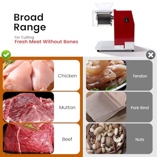 JINHZIXIU Commercial Meat Slicer 1100W Meat Cutter Machine for Home 3.5mm Blade Electric Meat Cutter Automatic Shredding Machine for Boneless Fresh Meat 9