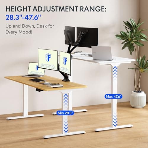 FLEXISPOT 71x32 Inch Electric Large Standing Desk for Home & Office, Spacious Splice Board Desk with Cable Management & Organizer, Cup Holder & Hook, Maple 7