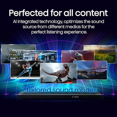 Hisense AX3125H 3.1.2Ch Sound Bar with Wireless Subwoofer, 440W, Dolby Atmos, Bluetooth 5.3, EzPlay, 4K HDMI Pass Through, Roku TV Ready, DTS:X, HDMI/AUX/ARC/Optical/USB, 7 EQ Modes 8