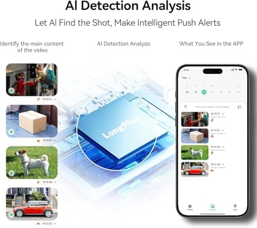 LongPlus Security Cameras Wireless Outdoor Camera Wireless Camera for Home Security, 2K Battery Powered WiFi Cameras with AI Motion Detection, 2-Way Talk, Cloud/SD Storage 8