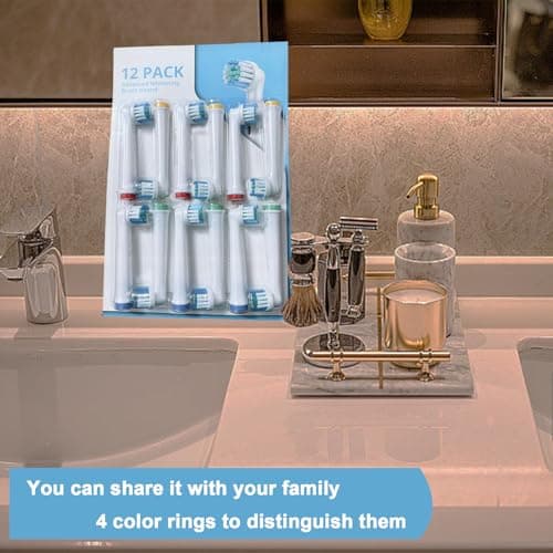 ARTCESAR 12 Pack Replacement Toothbrush Heads for Oral B Braun,Soft Precision Electric Toothbrush Heads,Deep and Precise Cleaning for Most Oral B Replacement Heads Refills 6