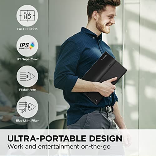 ViewSonic VA1655 15.6 Inch 1080p Portable IPS Monitor with Mobile Ergonomics, USB-C, and HDMI for Home and Office (Renewed) 2