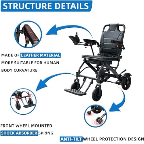 Motorized Wheelchairs for Adults, Weighs only 36 lbs, Intelligent Lightweight Folding Electric Wheel Chair,All Terrain Power Wheelchair for Indoor/Outdoor Use 5