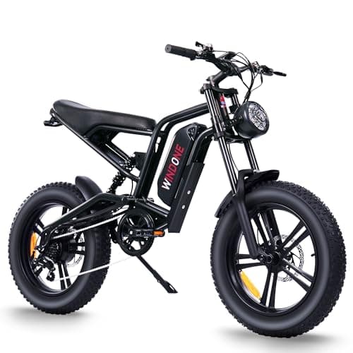 Windone E2X Electric Bike for Adults, Full Suspension, 48V13Ah Removable Battery, Up to 45KM/H & 75KM (PAS), 1000W Peak Ebike with All-Terrain 4.0" Fat Tires, UL Certified, Moped E-Bike