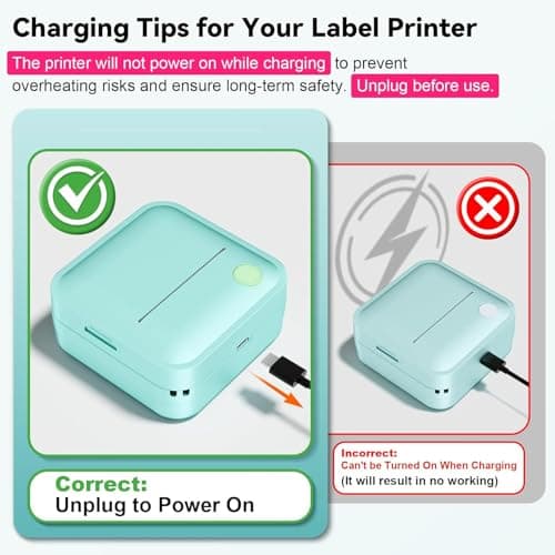 INVISEN Mini Sticker Printer - Bluetooth Portable Thermal Printer, Pocket Label Maker for Study Notes, Pictures, DIY, Label,Receipt Printer Compatible with Android and iOS, normal 8