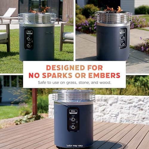 Ninja Fireside360™ Outdoor Heater & Fire Pit | 3 Modes: Flame, Heat, Flame & Heat | Portable for Patio, Deck, Camping, Beach | Easy Control Smokeless Flames | Push to Start Ignition | Black | OF101BK 6