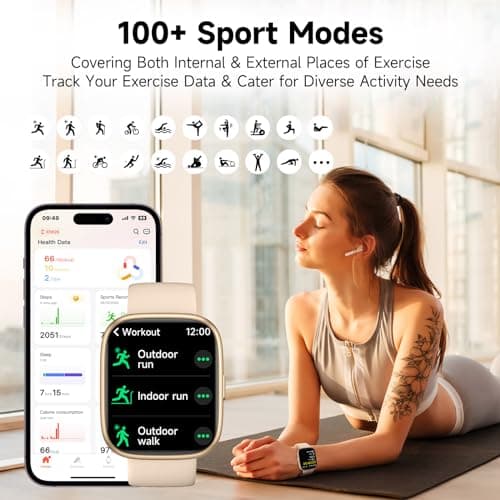 Smart Watch for Men Women,Alexa Built-in Smartwatch(Answer/Make Calls),1.83" HD Fitness Tracker,IP68 Waterproof 100+ Sport Mode Activity Tracker,Heart Rate SpO2 Sleep Monitor,iOS Android Compatible 7