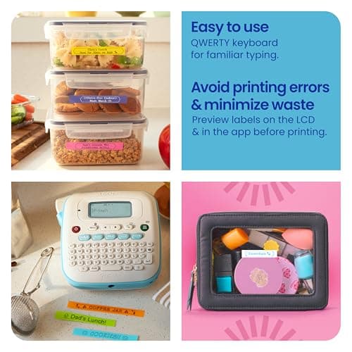 Brother P-Touch -N25BTV3 Personal Connected Label Maker, Bluetooth (Bundle), Design&Print2 app, Portable, Handheld, 3 Sample Label Tapes Included, Prints with Btag½â€ (12mm) Wide Tapes 7