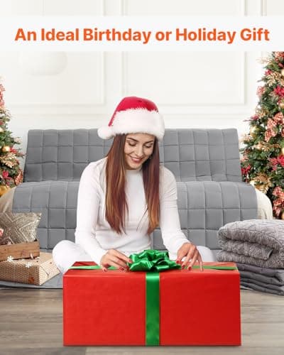 VEVOR Weighted Blanket 60 x 80 inch - Queen Size, 25 lbs Heavy Blanket with Cooling Glass Beads, Soft & Breathable for All-Season Use, Suitable for Adults 250–310 lbs, Ideal Gift Choice (Grey) 7