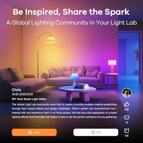 OREiN Matter Smart Light Bulb, Smart Light Bulbs Work with Apple Home, Alexa, Google Home, SmartThings, A19 Color Changing Light Bulbs 2.4Ghz WiFi, 800 Lumens Equivalent 60W 2Pack 9