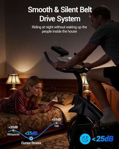 CURSOR FITNESS Exercise Bike, Stationary Bike for Home with Exclusive App, Indoor Cycling Spin Bike with 0-100 Adjustable Resistance, Extra Wide Comfortable Seat, Whole Family Fitness Workout Bike 7