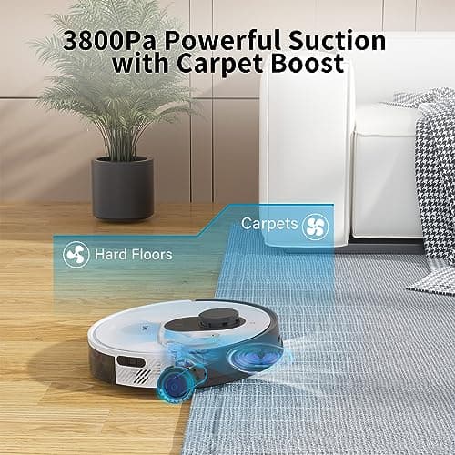 OKP Life Lidar Robot Vacuum Cleaner 4000Pa Suction Power, No-Go Zone, LiDAR Navigation, Smart Mapping Home Robotic Vacuum, Self-Charging, Wi-Fi/APP/Alexa Control, for Pet Hair, Carpet, Hard Floor 5