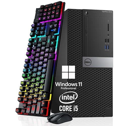 Dell OptiPlex 3040 Mini Tower Desktop Computer PC, Quad-Core i5-6500 up to 3.6 GHz, 8GB RAM, 256GB SSD, Keyboard and Mouse, WiFi, BT, Windows 11 Pro (Renewed)