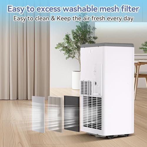 KOKEBREN 8000 BTU Portable Air Conditioner, Portable AC Unit with Cooling, Dehumidifier and Fan Functions, Cools Up to 420 Sq. Ft., Remote Control, LED Display Included, Gray Top 5