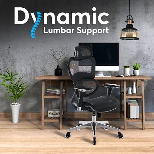 Oline ErgoPro Ergonomic Office Chair, Rolling Desk Chair with 4D Adjustable Armrest, 3D Lumbar Support, Blade Wheels, Mesh Computer Gaming Executive Swivel Chairs Chair (Black) 7