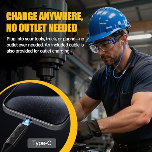 Bluetooth 6.0 Earplug Headphones with 40H Playtime & OSHA Compliant 29dB Noise Reduction Hearing Protection, Rechargeable Wireless Neckband Earbuds w/Mic, IPX6 Waterproof for Construction, Workshop 9