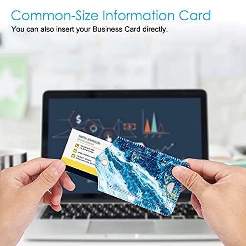 Fintie Luggage Tags, Privacy Cover ID Label with Stainless Steel Loop and Address Card for Travel Bag Suitcase - Sandy Wave (2 Piece) 5