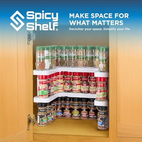 Spicy Shelf 3.0 - Expandable 2 Tiered Spice Rack Organizer for Cabinet & Pantry - Kitchen Seasoning Organizer - Cabinet Spice Racks for Inside Cabinets (Spicy Shelf Premium) - Home Organization 7