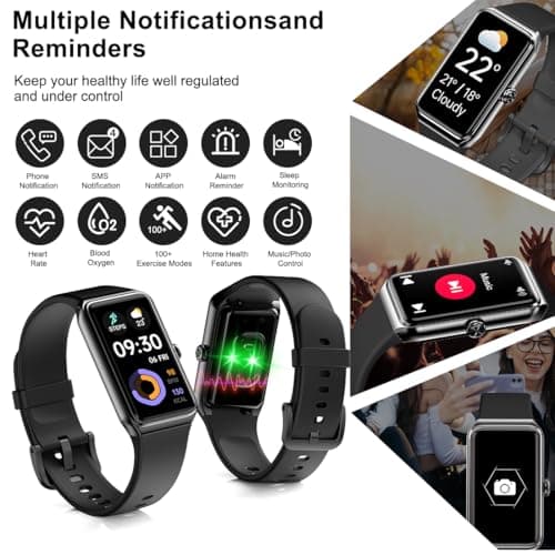 Fitness Tracker- Smart Watch with 1.47" Health Activity Trackers 24/7 Heart Rate,Stress Management, Monitor Blood Oxygen, Sleep Tracking Fitness Watch for Android iPhone Women Men (Black) 7