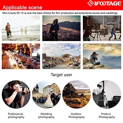 IFOOTAGE 85 inches Carbon Fiber Camera Mini Jib Crane M1 III (Hold up to 33lbs) Foldable and Extendable Jib Arm with 1/4 & 3/8 inch Quick Release Plate 7