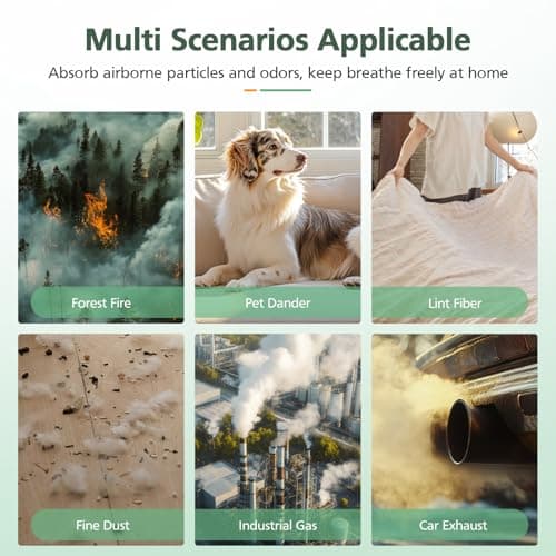 5-in-1 HEPA Air Purifier Filter for Aeocky Pandora, with Extra 2 Washable Pre-Filter, 2 Pack (Green VOCs) 8