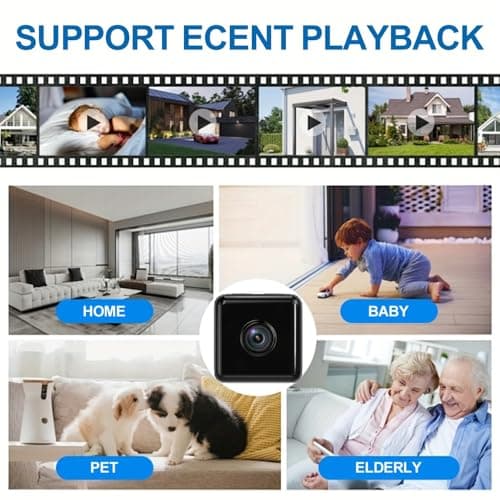 Small Indoor Outdoor Camera Security Wireless Home Cameras 4K Mini WiFi Pet Camaras, HD Tiny Nanny Cam,Wide Angle,Night Vision, Home Indoor Outdoor Camara,Can No Need WiFi Cams For House Security 5