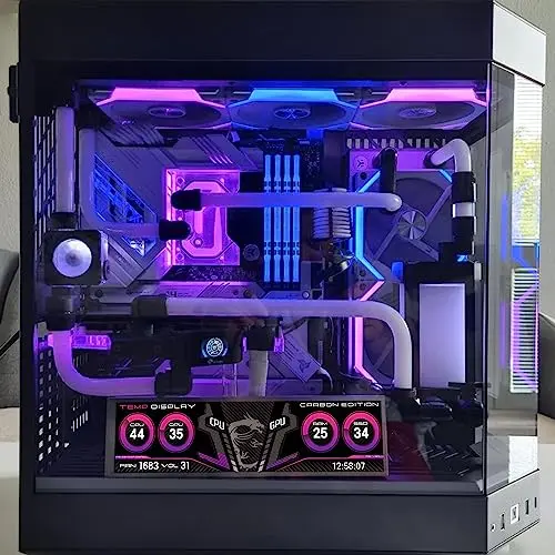 wisecoco 7.84 Inch Mini Monitor HD IPS 1280x400 Secondary Screen Stretched Bar LCD Display with Casing for Laptop Computer Speed Temperature Windows Aida64 CPU GPU Monitoring 7