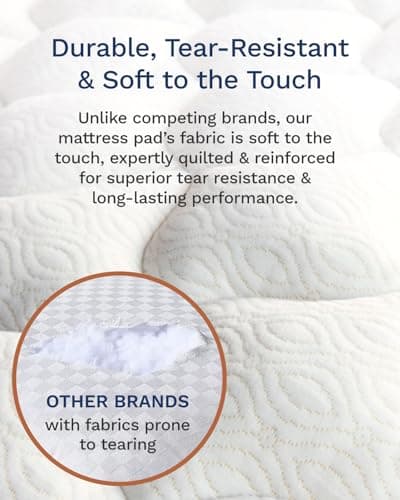 ViscoSoft Copper Mattress Topper Pad Queen - Soft Overstuffed Premium Cloud-Like Support - Quilted Fiberfilled Mattress Topper with Deep 18" Pocket for Secured Fit 6