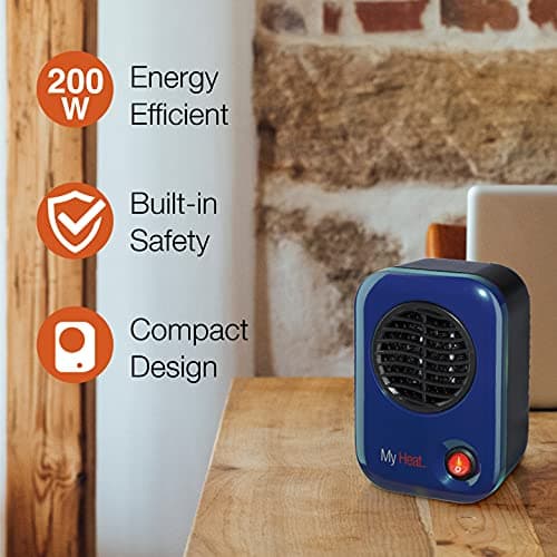 Lasko 102 Space Heater, 3.8" x 4.3" x 6.1" tall, Blue 2