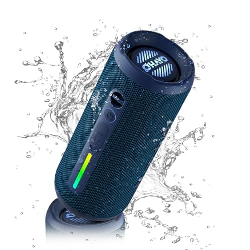 OHAYO Portable Bluetooth Speaker, IPX7 Waterproof Wireless Speaker with 24W Stereo Sound, Active Extra Bass, Bluetooth 5.3, RGB Lights, Dual Pairing, Up to 30H Playtime for Home, Outdoor, Party