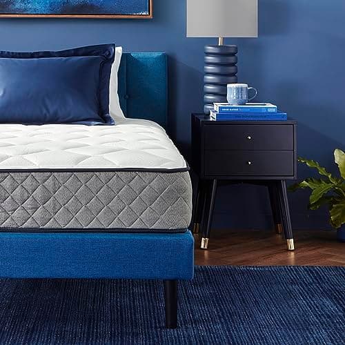 Amazon Basics Memory Foam Hybrid Mattress, Supportive, Medium Feel, Motion Isolation Springs, 10-Inch, Twin Size, White/Gray