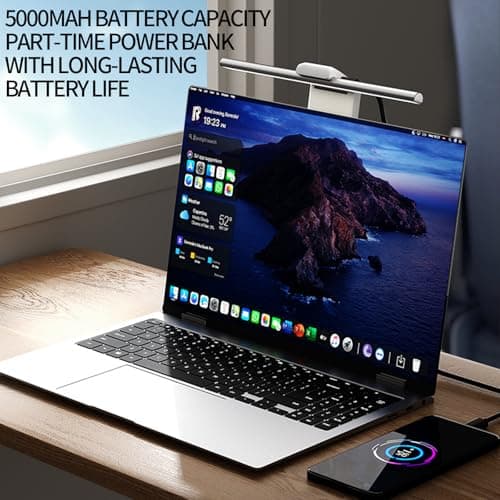 AKBLL Laptop Monitor Light Bar, Auto-Dimming, No-Glare Home Office Desk Lamp Suitable for Curved/Flat Panel Monitors, Long-Lasting Portable Desk Lamp for Office Travel Bedroom(White) 6