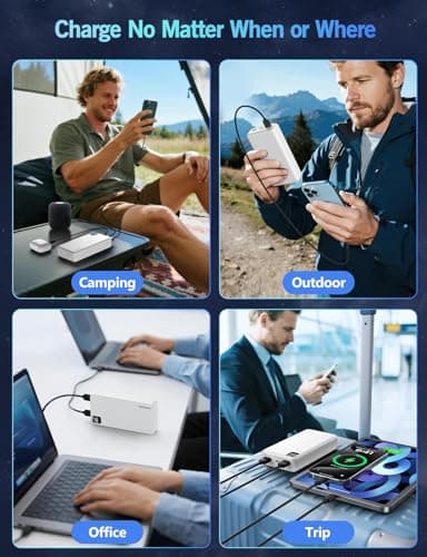 Portable Charger Power Bank, 56800mAh PD 22.5 W Fast Charging Battery Pack, Large Capacity Portable Power Bank for Camping Travel Essential Compatible with iPhone 17/16/15/14/13 Series, iPad-Black 7