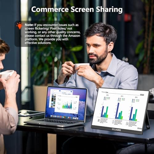 WUAWE Portable Monitor 16" 1920x1200P 16:10 IPS Travel Monitor for Laptop with Built-in Stand, 100% sRGB Control USB-C HDMI,HDR Freesync Display, Plug&Play for Phone PS5 Switch(Black) 6