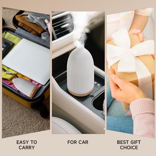 URPOWER 100ML Essential Oil Diffusers for Home with 7 LED Color Changing Lights, Timer & Auto-Off Ultrasonic Aromatherapy Diffuser Cool Mist Humidifer Scent Diffuser for Bedroom, Office, Yoga 7